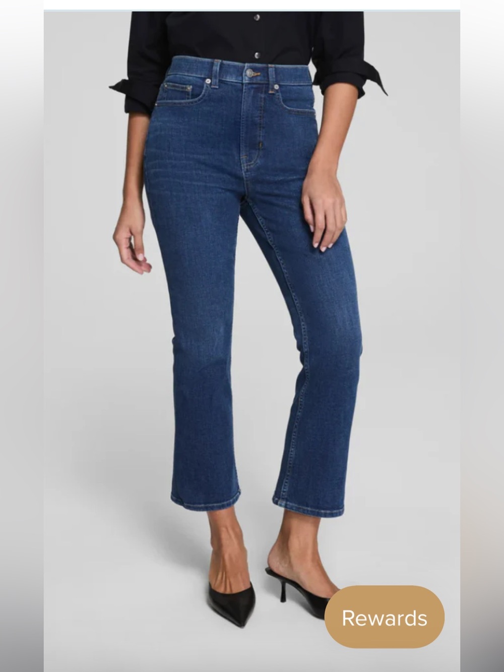 SPANX Blue Cropped Ankle Jeans - Picture 2 of 9